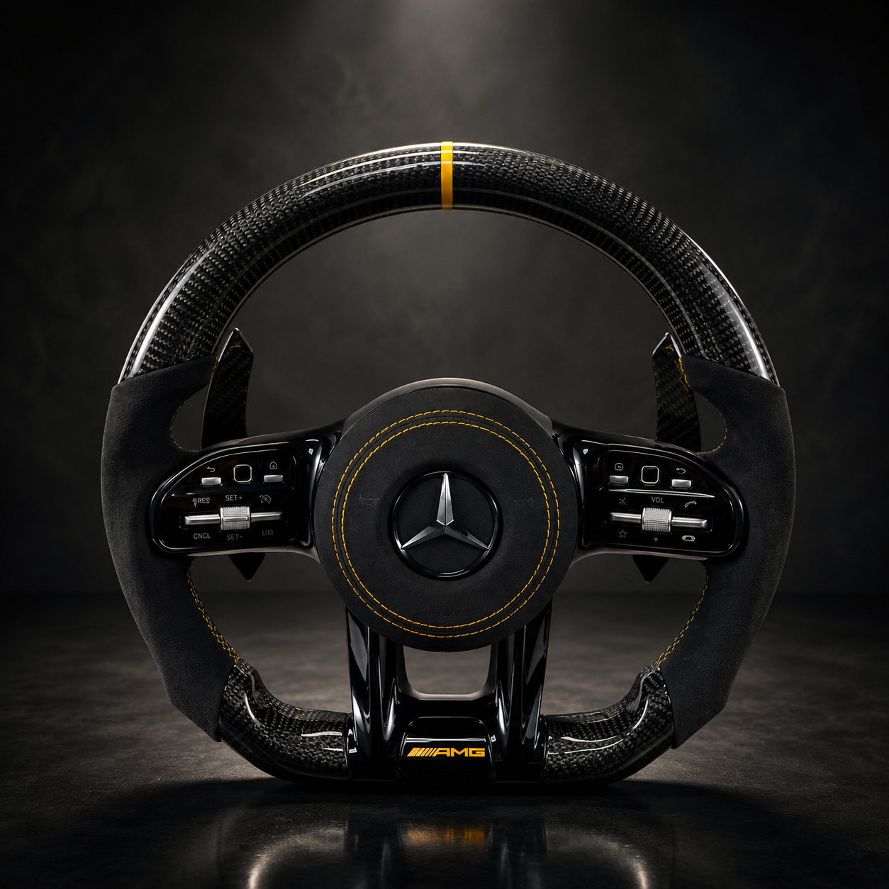 Volant Sport Carbone AMG pour Mercedes-Benz – Style GT Racing avec palettes