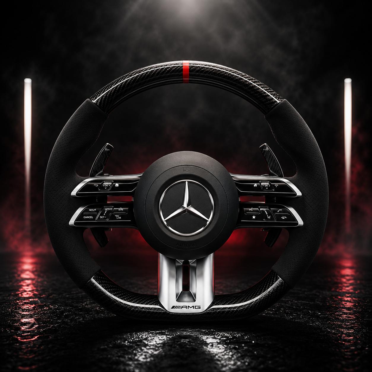 Volant Mercedes AMG Carbone & Alcantara